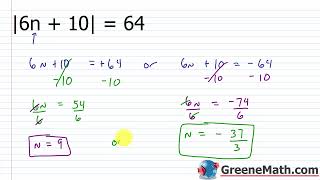 Algebra 2 Lesson #13 Solving Absolute Value Equations