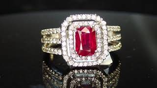 Famous 1.25ct Burma Ruby Ring  Lot#RG 266 Profile