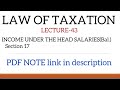 LAW OF TAXATION|INCOME UNDER THE HEAD SALARY(Bal.) |TOPIC 43|MALAYALAM CLASS|WITH PDF NOTE!