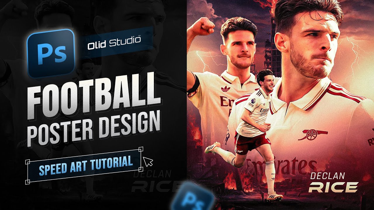 How to Make a Football Poster in Photoshop | Declan Rice - Arsenal