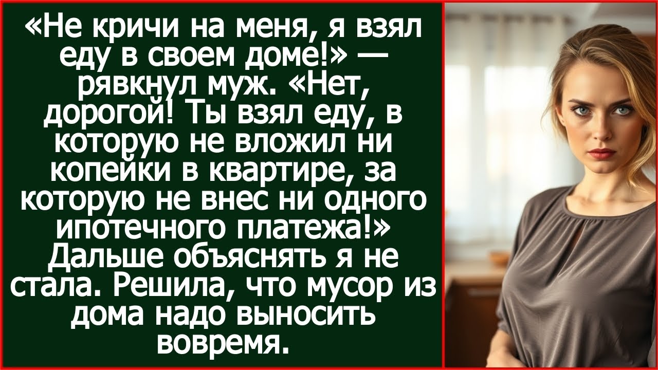 Я взял еду в своем доме! Рявкнул муж. Нет, дорогой! Ты взял еду, в которую не вложил ни копейки!