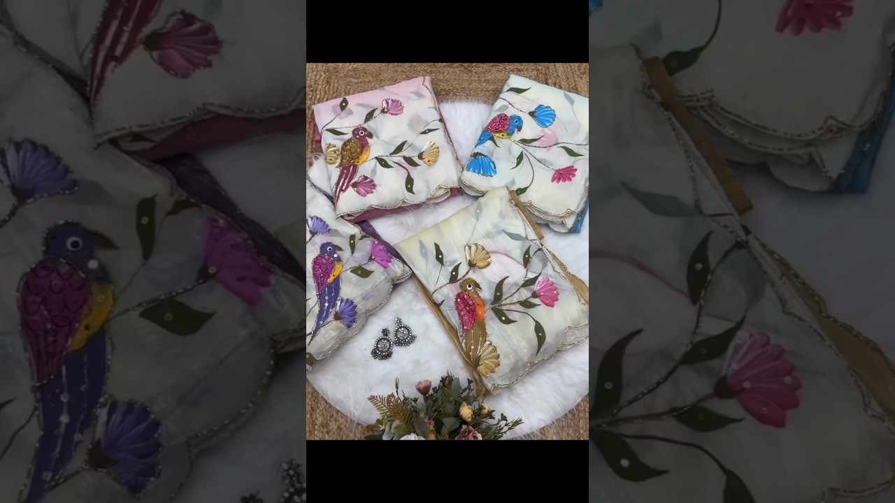 ✨ Gold Crush Saree 💃 Hand Brush Printed 😍 Pure Gold Soft Crush 