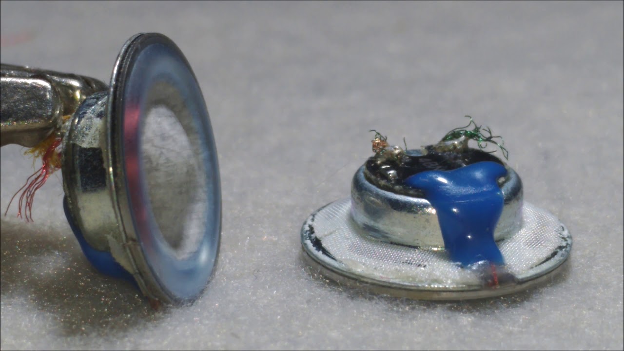 0.5 inch !  Micro Apple earphone speaker ( excursion test )