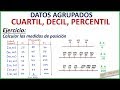 MEDIDAS DE POSICIÓN (CUARTIL, DECIL, PERCENTIL) - DATOS AGRUPADOS