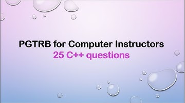 PGTRB Computer Instructor C++ questions