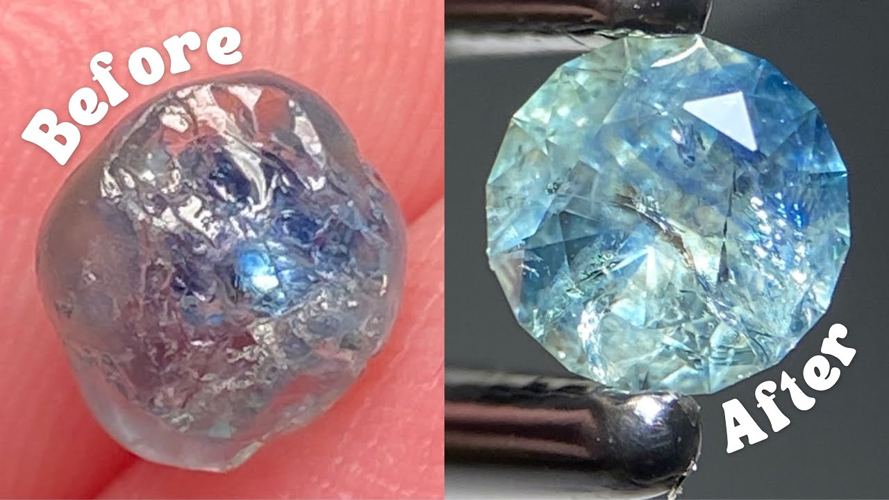 Faceting a beautiful bicolor Montana sapphire