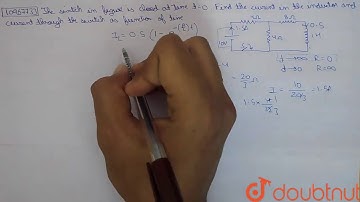 The switch in figure is closed at time `t = 0`. Find the current in the inductor and the