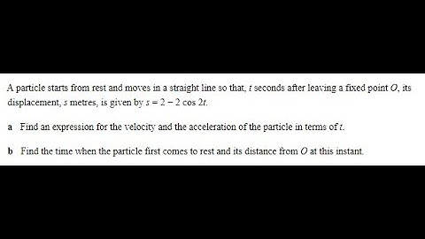 Q8 Applications Of Differentiation In Kinematics