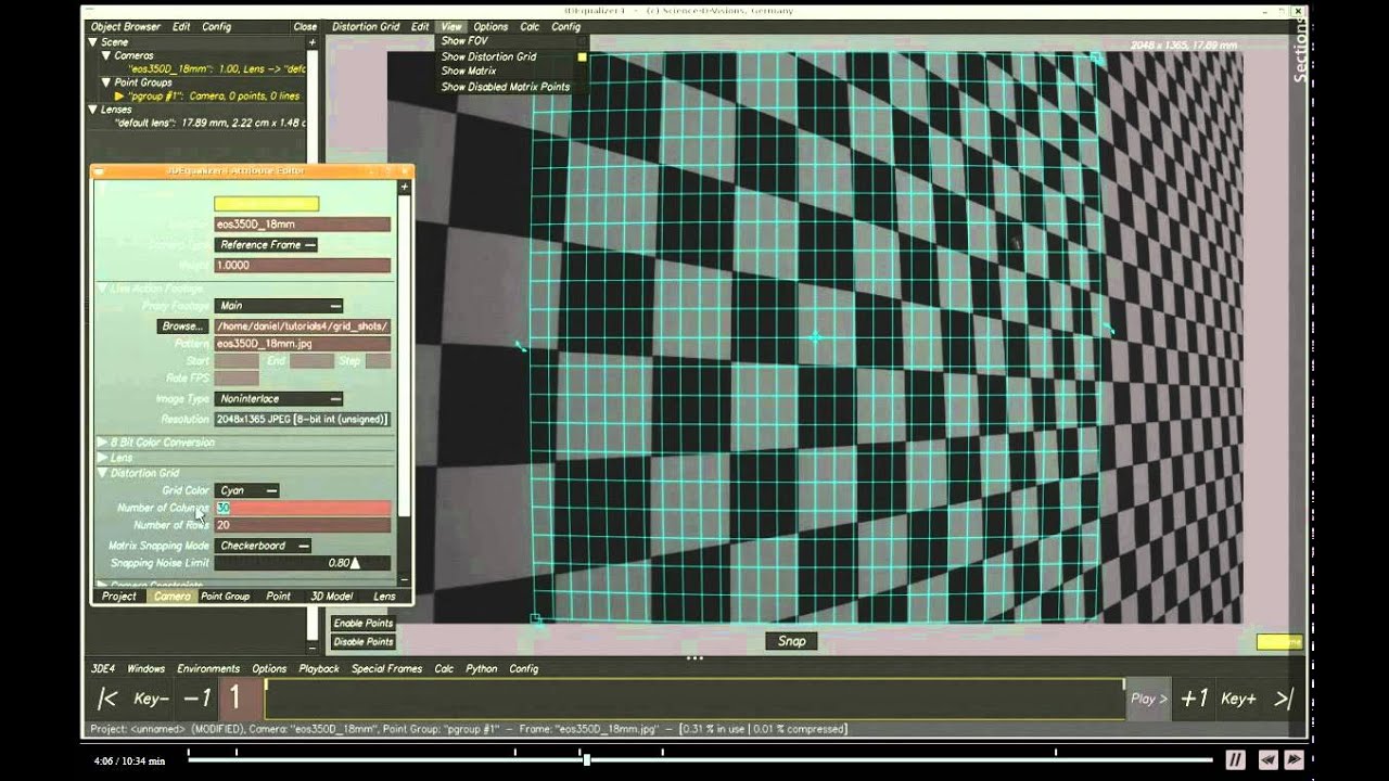3DEqualizer4 - Lens Distortion - Part 1 of 2