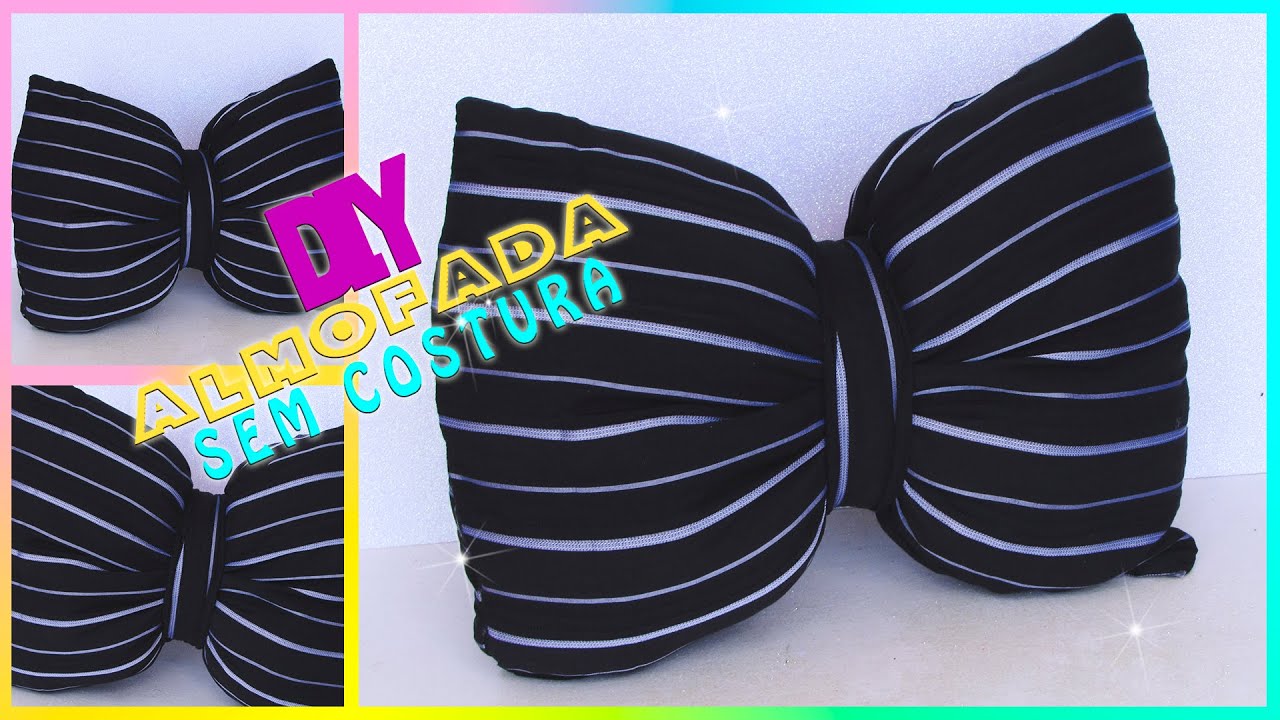 ALMOFADAS DECORATIVAS : COMO FAZER ALMOFADA SEM COSTURA LAÇO COM COLA QUENTE #ALMOFADAFOFA EP 6