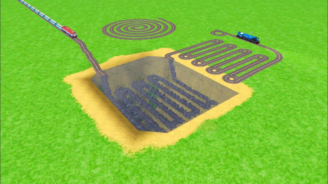 TWO TRAINS RUNNING AT MOST DANGEROUS TRACKS ROUND CIRCLE TRACKS/ train wold4