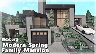 BLOXBURG: Modern Spring Family Mansion Speedbuild | Roblox House Build