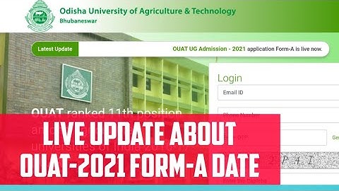 Live Update About OUAT-2021 Application Form-A Date