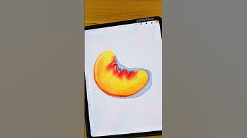 Cute Peach Slice 🍑 #procreate #shorts #art #watercolor