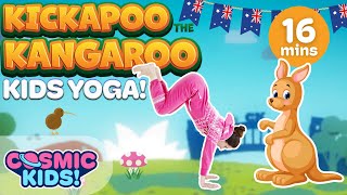 Kickapoo the Kangaroo | A Cosmic Kids Yoga Adventure!(Episode 3 | Kickapoo the Kangaroo | A Cosmic Kids Yoga Adventure! A kids yoga story all about saying hello and being polite! Yoga for kids aged 3+. Exercise ..., 2012-07-27T17:03:43.000Z)