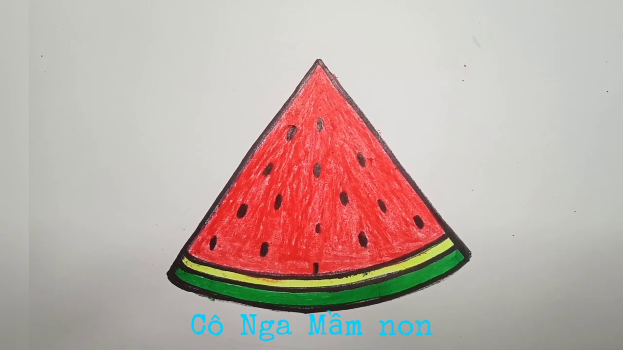 Vẽ Dưa Hấu/ Draw A Watermelon Piece / Ve Dua Hau | Học Vẽ Quả Dưa Hấu |  Hướng Dẫn Vẽ Tranh Đẹp Nhất - Việt Nam Brand