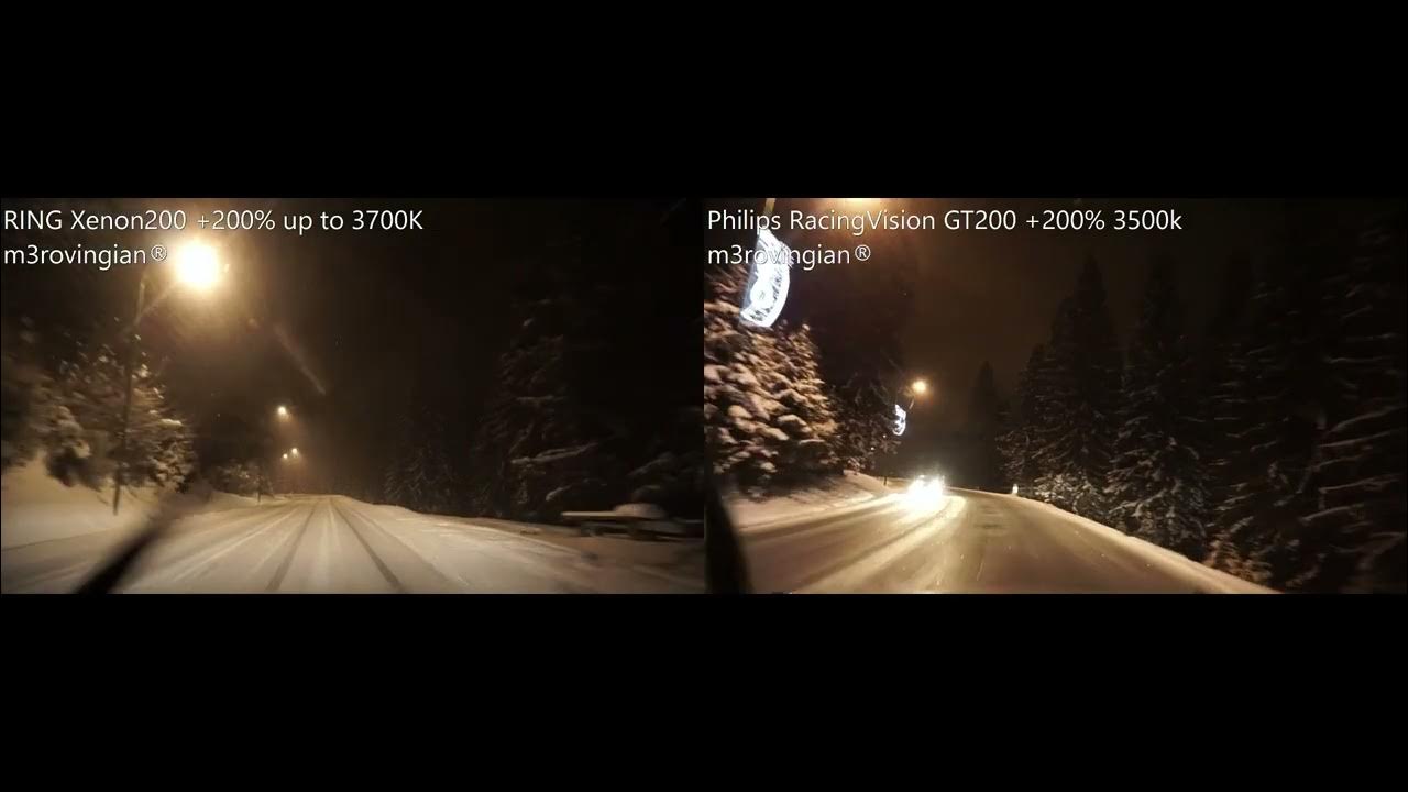 RING Xenon200 vs Philips RacingVision GT200 Winter Road Test 