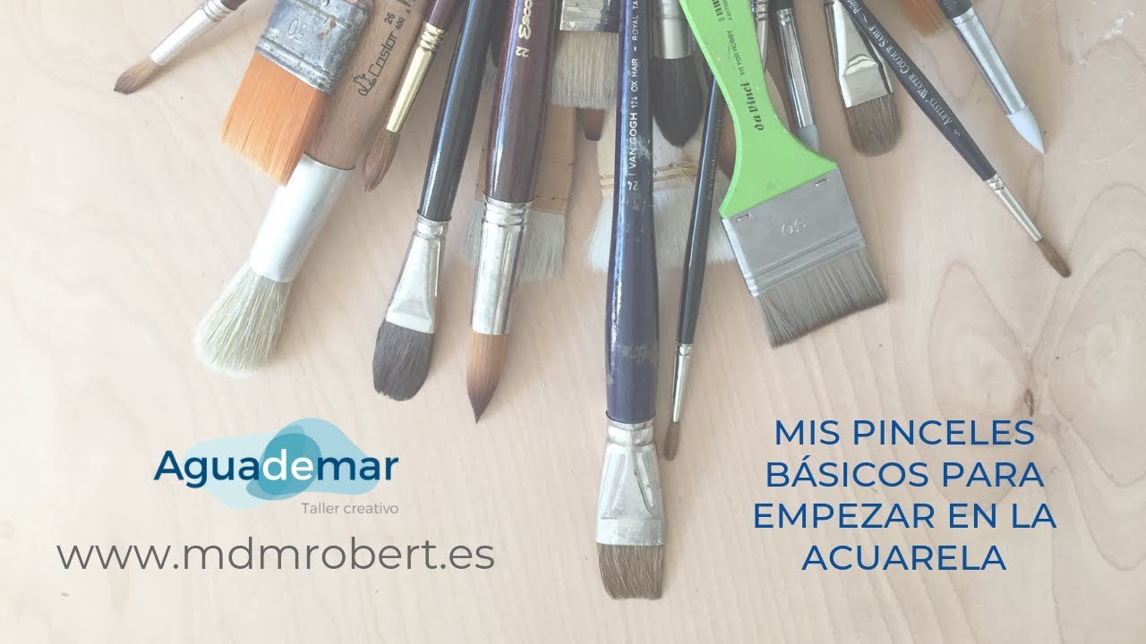 Los pinceles básicos para empezar en la acuarela.