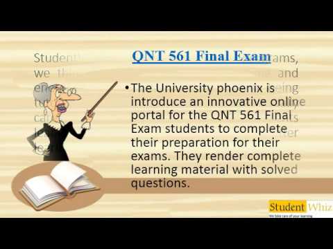 QNT 561 Final Exam QNT 561 Final Exam Answers