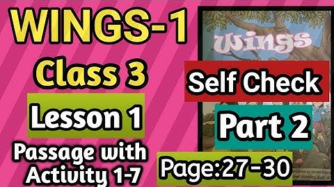 Wings Class 3 Part 1//WBBPE//Page 27-30 Full Solved//Lesson 2 Class 3 Wings//Activity 1-7