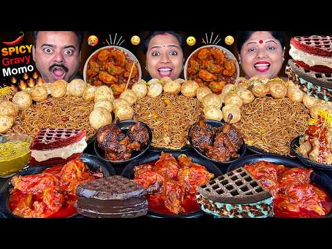 SPICY MOMO, FISH FRY, PANI PURI, SCHEZWAN NOODLES, LOLLIPOP, CHOCOLATE VIRAL EATING SHOW MUKBANG