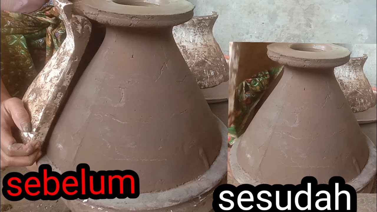 cara membuat kerajinan gerabah banyumulek lombok dengan alat cetak