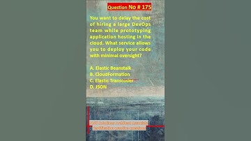AWS Solutions Architect Associate Certification Practice Questions | Question No. 175 #aws #shorts
