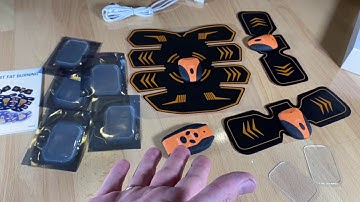 STARTO Ems Muscle Stimulator, Abs Trainer Belt Usb Rechargeable + remote unboxing and instructions