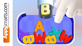 Merge Word Letter Puzzle: Turn Falling Softbody Letters Into Words - Walkthrough (safe for kids) screenshot 1