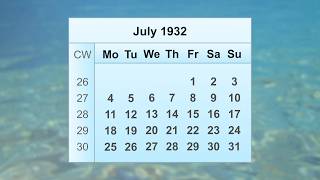 July 1932 Calendar