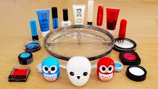 Blue Vs Red Vs White - Mixing Makeup Eyeshadow Into Slime Special Series Satisfying Slime Video