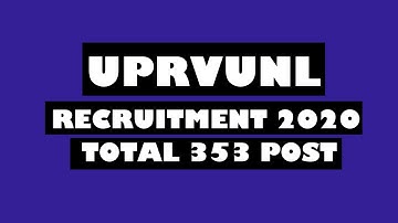 UPRVUNL Recruitment 2020 | UPRVUNL Vacancy 2020  | Qualification | Vacancy | Exam Pattern