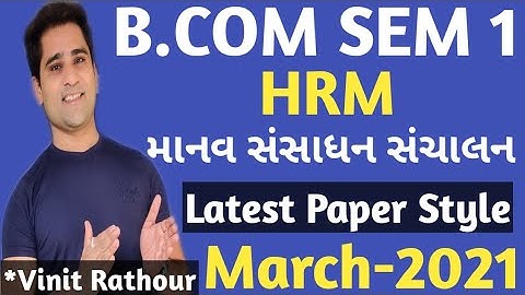 bcom sem 1 |Human resources management (HRM) | Human Resources Management | Latest paper style |J...