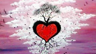 acrylic easy painting tree canvas paint