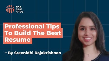 Professional Tips to Build The Best Resume | Sreenidhi Rajakrishnan | #resume #resumebuilding