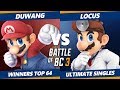 Smash Ultimate Tournament - Duwang (Mario) Vs. Locus (Dr. Mario) BoBC3 SSBU Winners Top 64