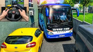 Euro Truck Simulator 2 | Real Coach Bus City Driving Steering Wheel Gameplay #6 screenshot 5