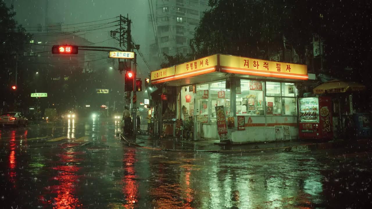 Kyoto Night Café Ambience ☕ Light Rain & Lofi for Study Mode