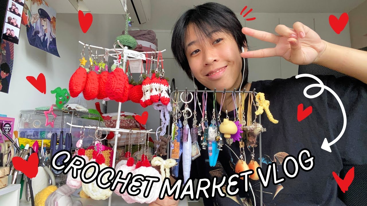 crochet market vlog🍎: process, statistics, haul & tips | ravenister13🍀