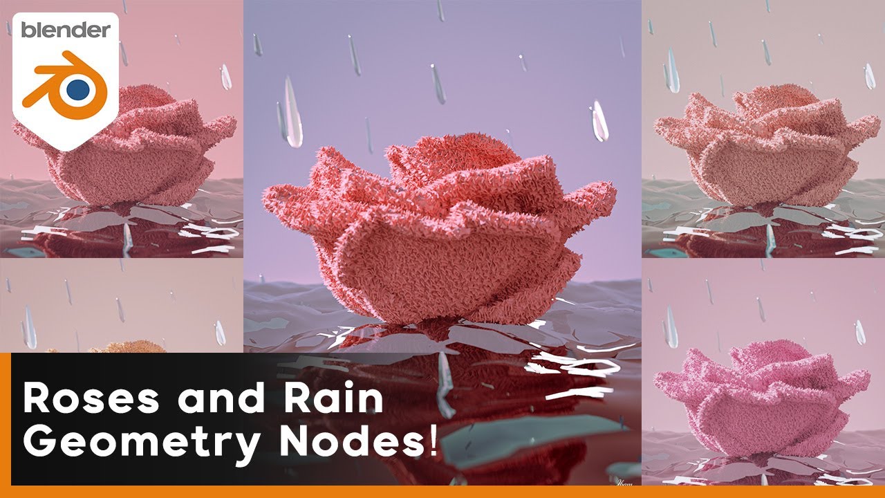 Roses and Rain with Geometry Nodes! - Blender Tutorial - YouTube