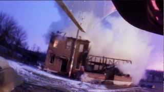 Helmet Cam - Fully Involved House Fire Newark Valley