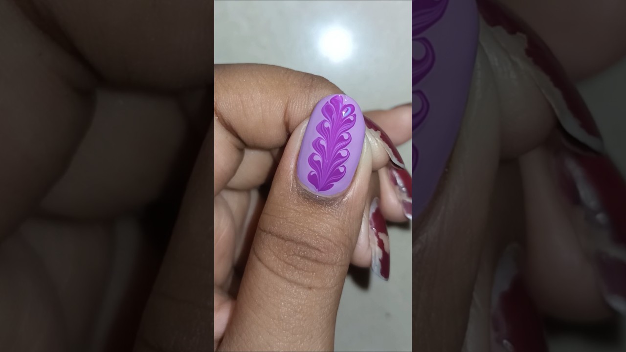 Easy purple colour nail art designs 💜💅