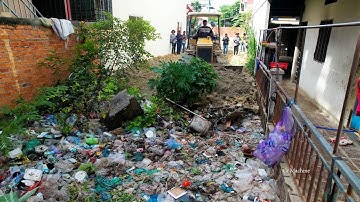 Amazing Best Actions!! New Filling Land, Garbage Dump & Clear Trash Soil By Skill Dozer Pushing Soil