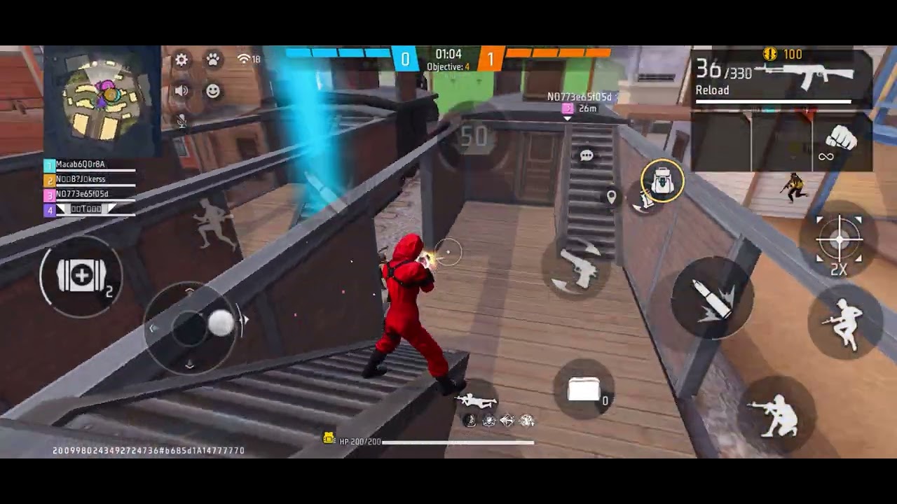 1 VS 4 Gameplay For Free Fire 🔥 