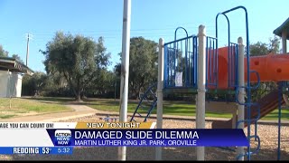 Feather River Recreation and Park District removes damaged slide from MLK Park in Oroville