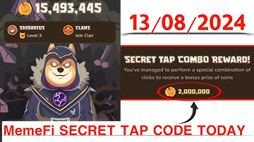 Memefi Secret Reward Combo Today /13/08/2024| Memefi 2,000,000 Coins Code
