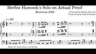 Herbie Hancock’s Solo on Actual Proof (Montreux 2022) Transcription (free pdf in description)