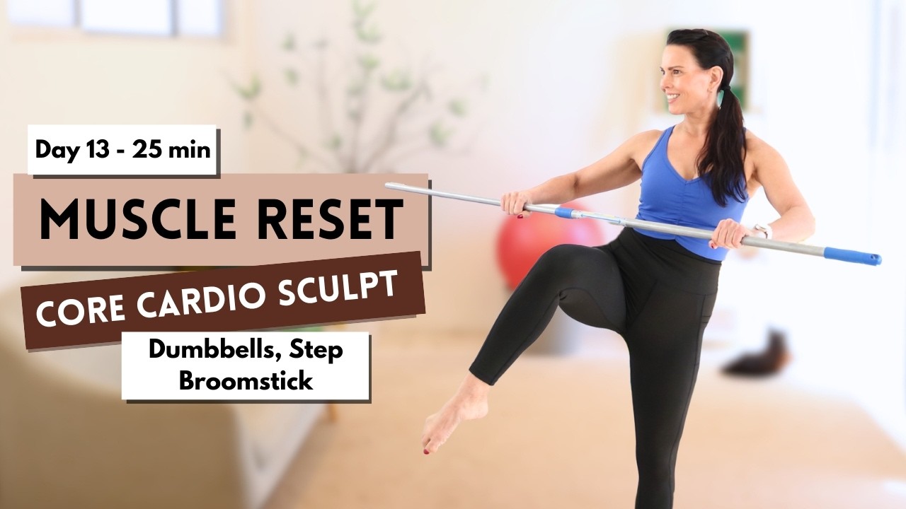25 Min Cardio Core Strength Workout | Weighted Abs & Deep Core Burn ...