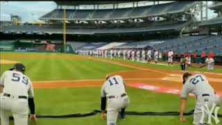 Yankees \& Nationals Take A Knee, Dr Fauci Throws 1st Pitch In The Dirt