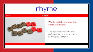 R H Y M E - Word Of The Day - English - Meaning - Spelling - Sats